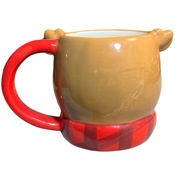NWOT! 2015 THRESHOLD 3D Reindeer Ceramic Mug Cup Christmas Holiday Decor 14 oz - Picture 4 of 11